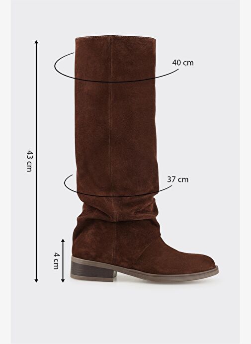 Kahve Deri Kadın Çizme - Görsel 6