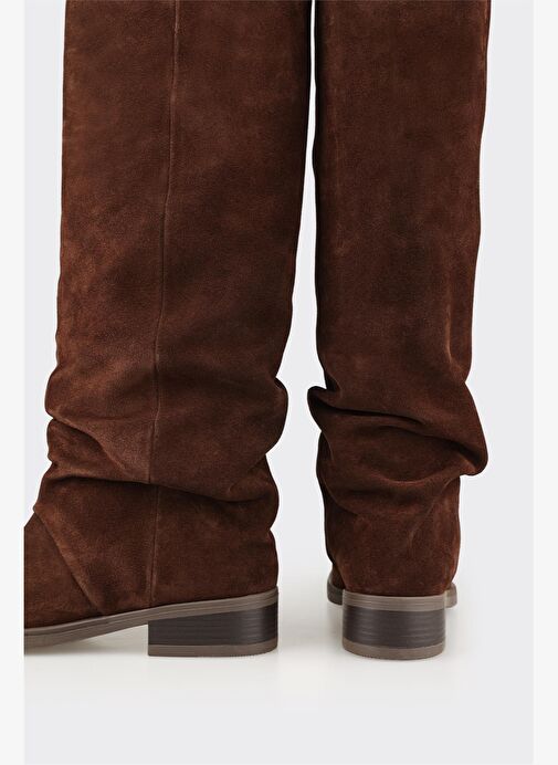 Kahve Deri Kadın Çizme - Görsel 5