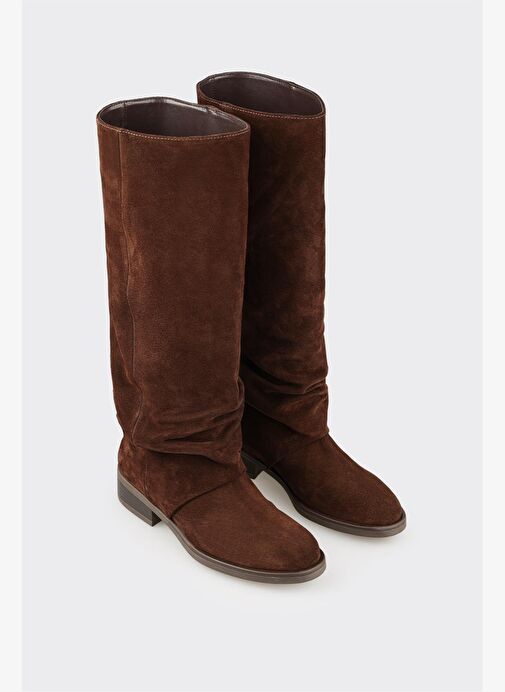 Kahve Deri Kadın Çizme - Görsel 3