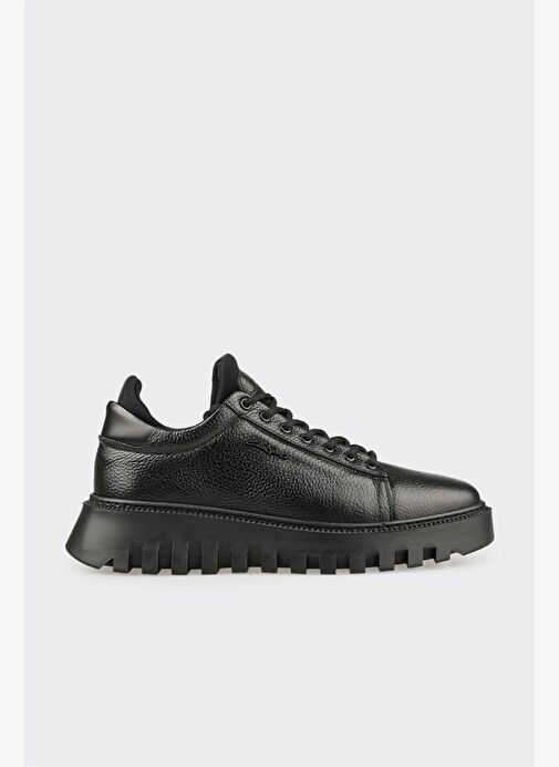 Siyah Deri Erkek Spor Ayakkabı - Görsel 2