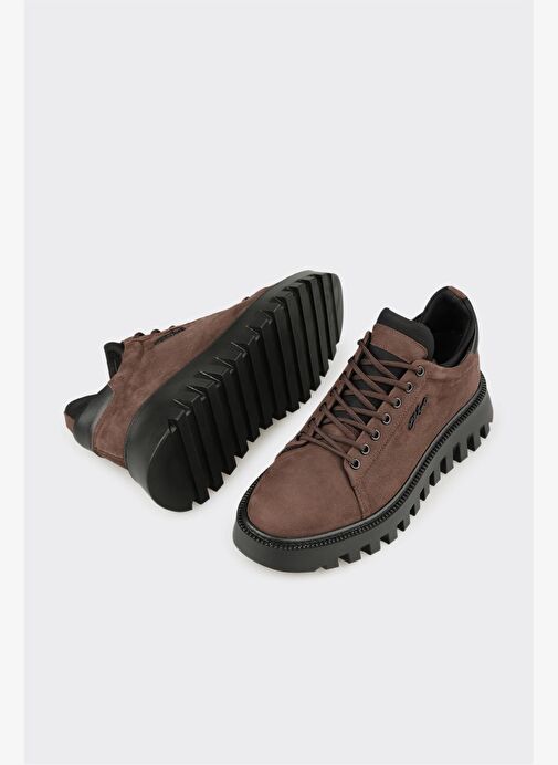 Kahve Deri Erkek Spor Ayakkabı - Görsel 4