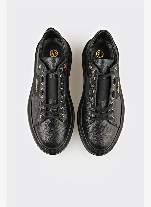 Siyah Deri Erkek Spor Ayakkabı - Görsel 5