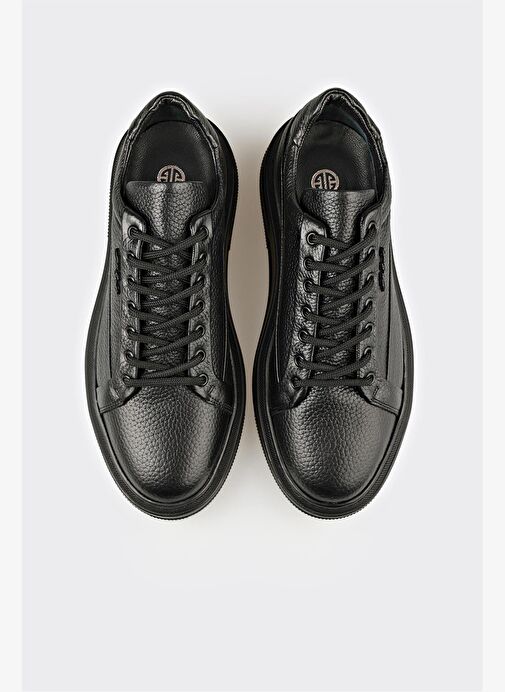 Siyah Deri Erkek Spor Ayakkabı - Görsel 5