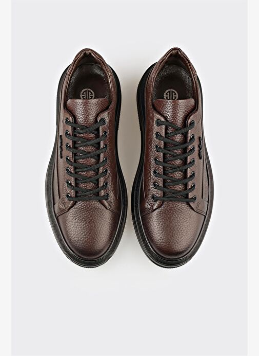 Kahve Deri Erkek Spor Ayakkabı - Görsel 5
