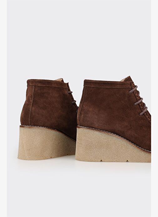 Kahve Deri Kadın Klasik Bot - Görsel 5