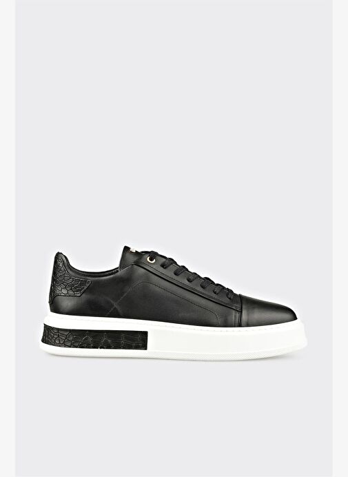 Siyah Deri Erkek Spor Ayakkabı - Görsel 2