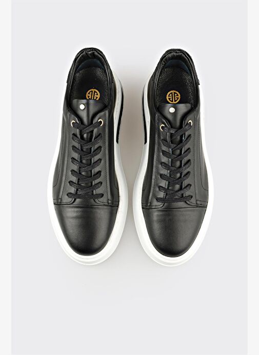 Siyah Deri Erkek Spor Ayakkabı - Görsel 5