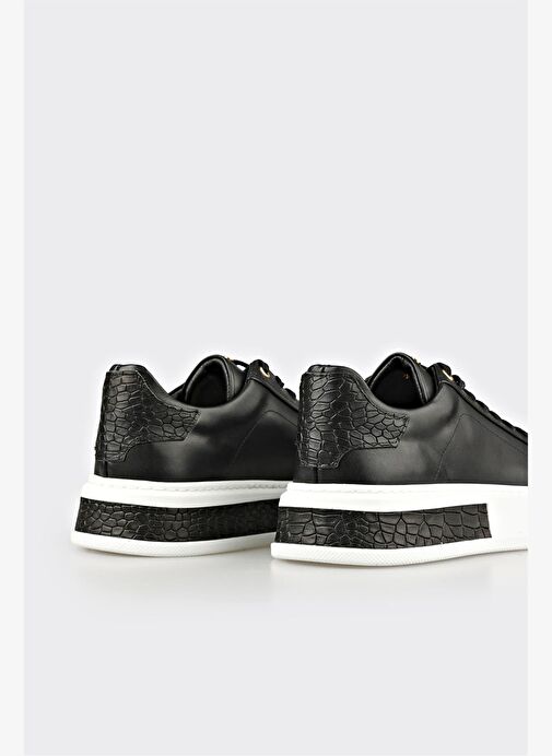 Siyah Deri Erkek Spor Ayakkabı - Görsel 6