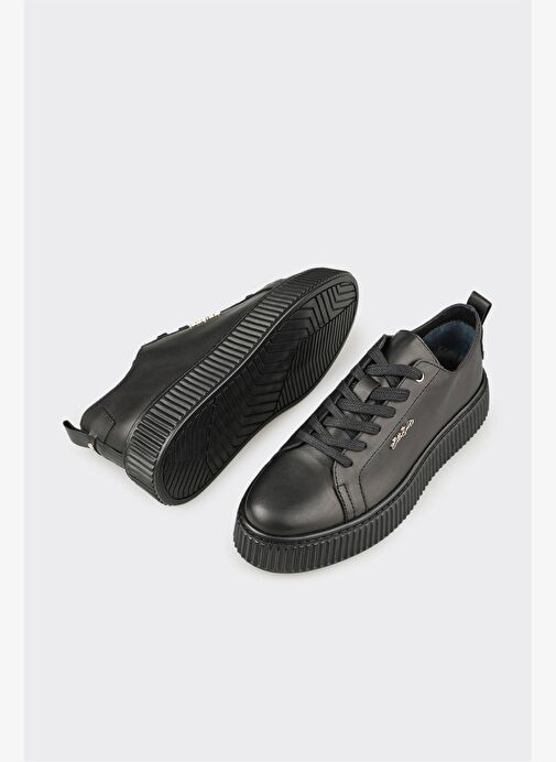 Siyah Deri Erkek Spor Ayakkabı - Görsel 4