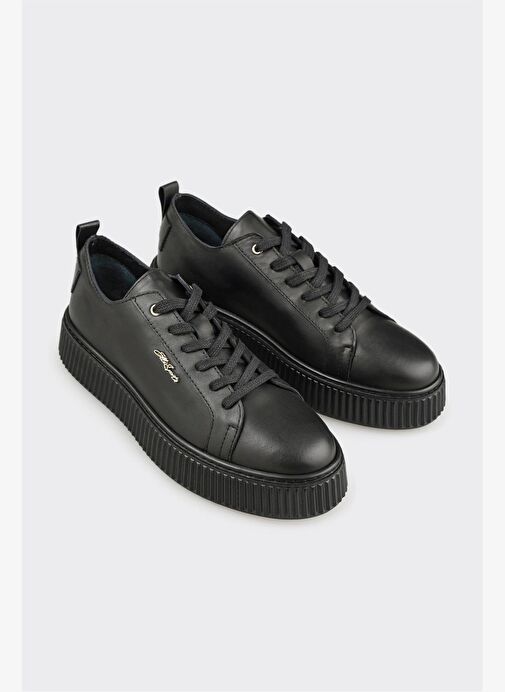 Siyah Deri Erkek Spor Ayakkabı - Görsel 3