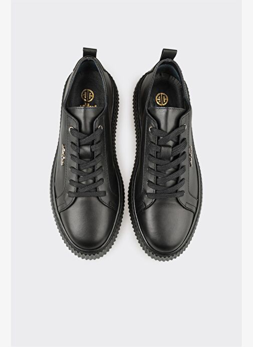 Siyah Deri Erkek Spor Ayakkabı - Görsel 5