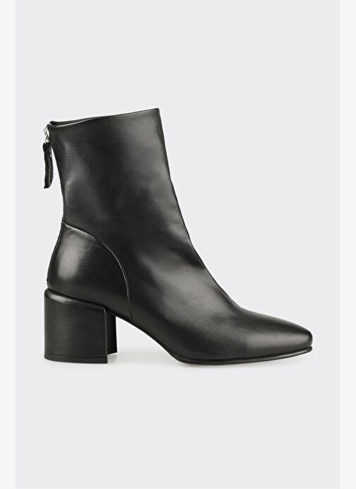 Siyah Deri Kadın Klasik Bot - Görsel 2