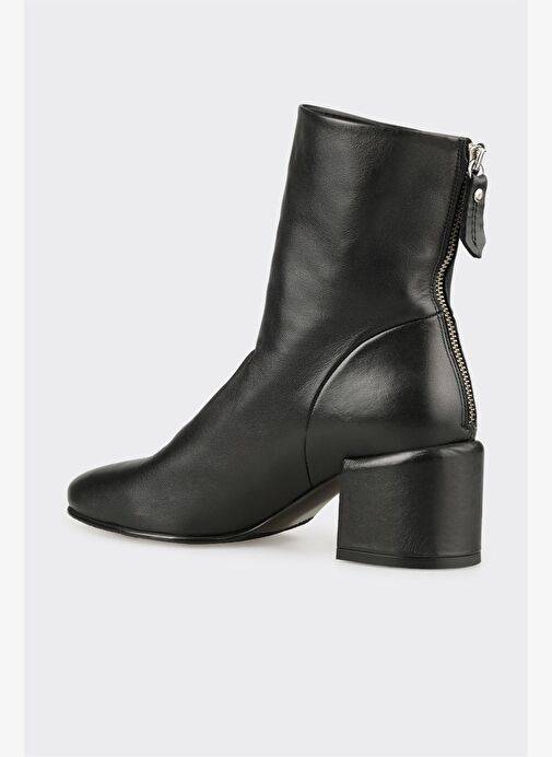 Siyah Deri Kadın Klasik Bot - Görsel 4
