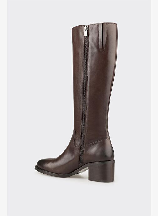 Kahve Deri Kadın Çizme - Görsel 4