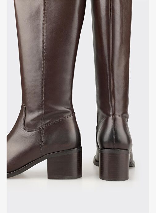Kahve Deri Kadın Çizme - Görsel 5