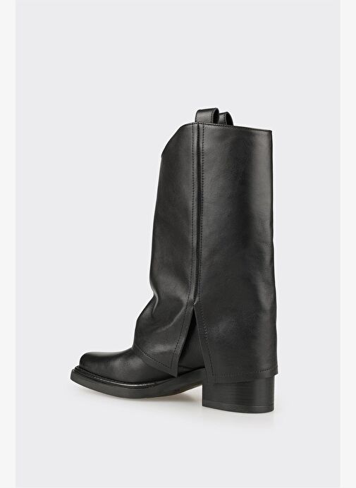 Siyah Deri Kadın Western Çizme - Görsel 4