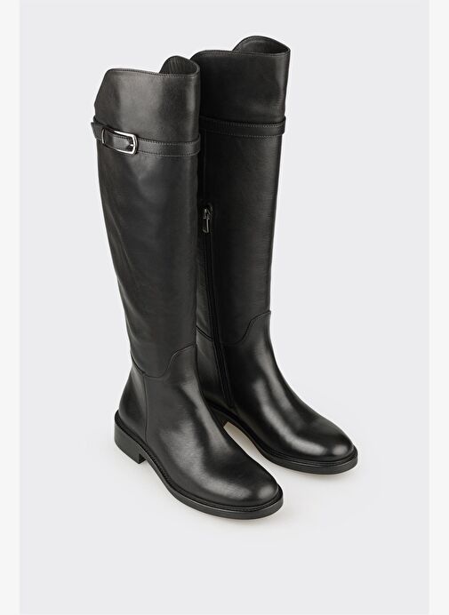 Siyah Deri Kadın Çizme - Görsel 3