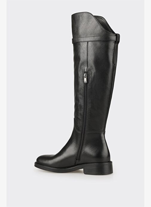 Siyah Deri Kadın Çizme - Görsel 4