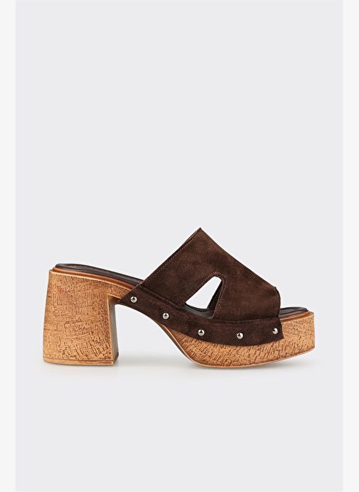 Kahve Deri Kadın Terlik - Görsel 2