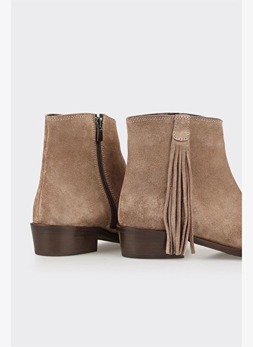 Vizon Deri Kadın Klasik Bot - Görsel 5