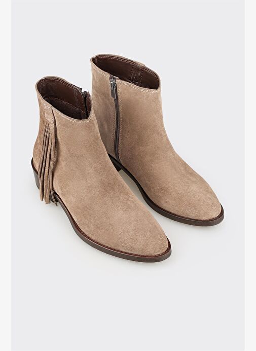 Vizon Deri Kadın Klasik Bot - Görsel 3