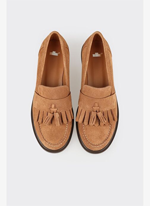 Taba Deri Kadın Günlük Loafer - Görsel 3