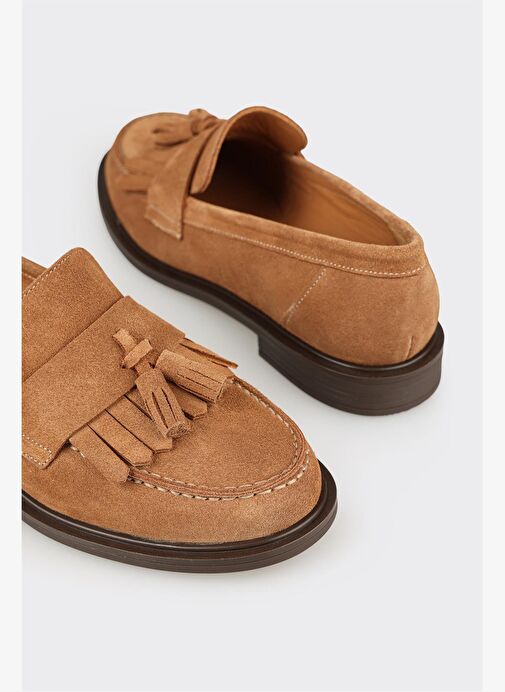 Taba Deri Kadın Günlük Loafer - Görsel 4