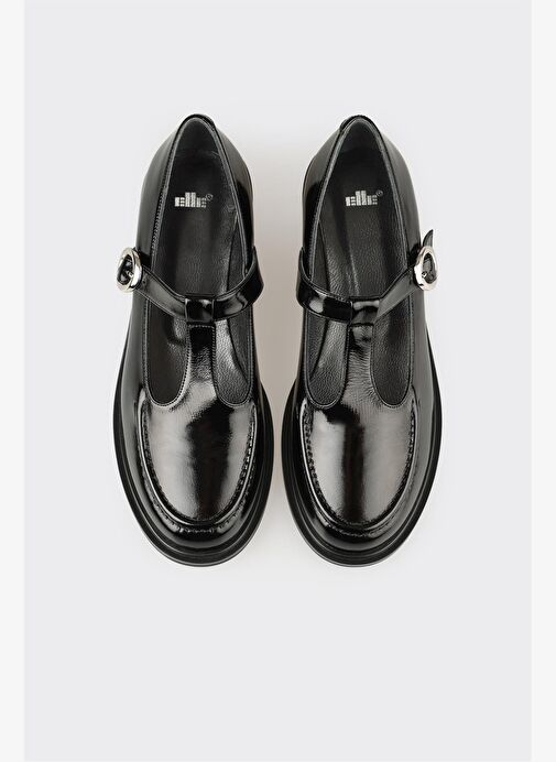 Siyah Deri Kadın Günlük Ayakkabı - Görsel 5