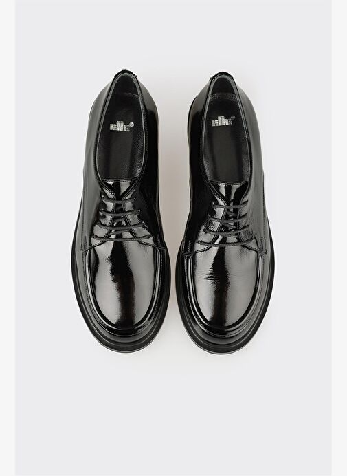 Siyah Deri Kadın Günlük Ayakkabı - Görsel 5