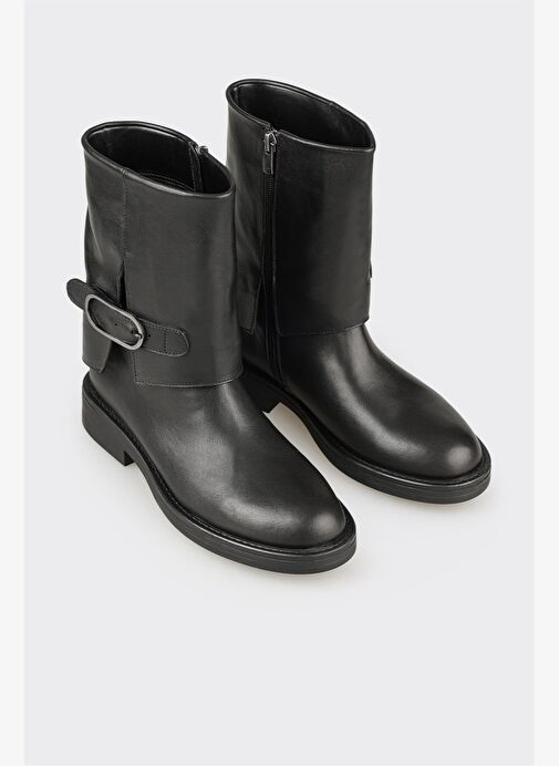 Siyah Deri Kadın Günlük Bot - Görsel 3