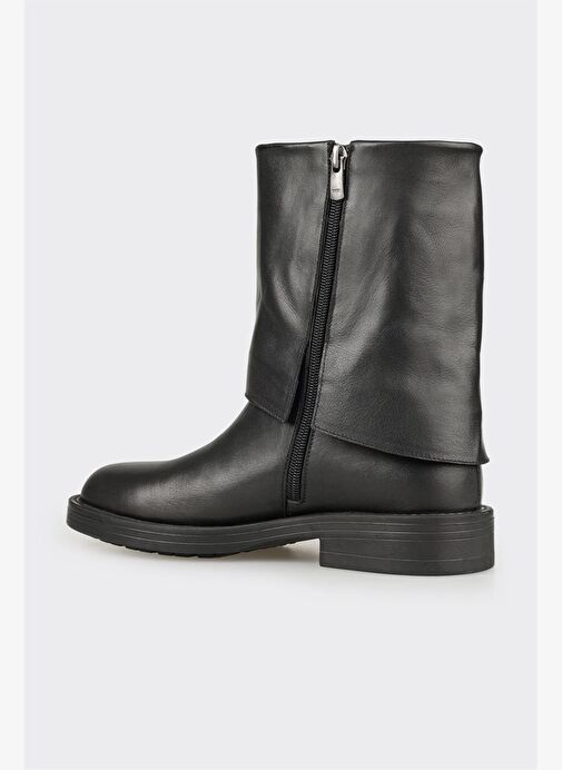 Siyah Deri Kadın Günlük Bot - Görsel 4