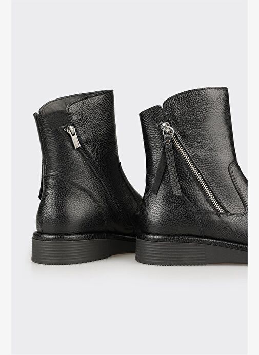 Siyah Deri Kadın Günlük Spor Bot - Görsel 5