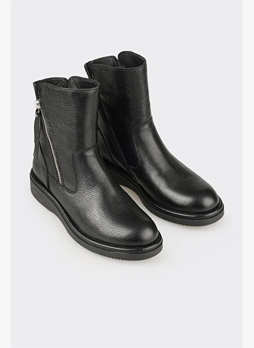 Siyah Deri Kadın Günlük Spor Bot - Görsel 3
