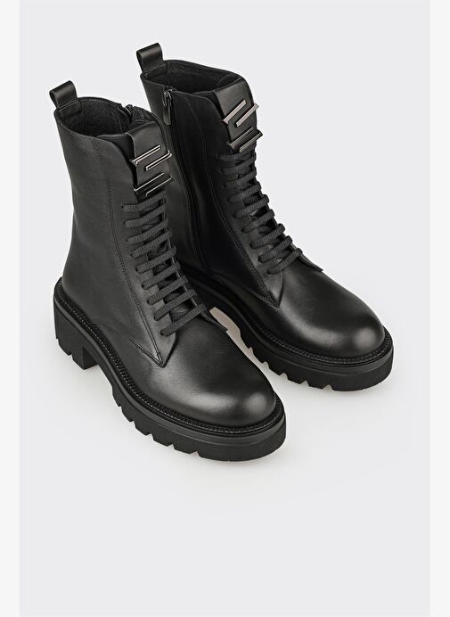 Siyah Deri Kadın Günlük Bot - Görsel 3