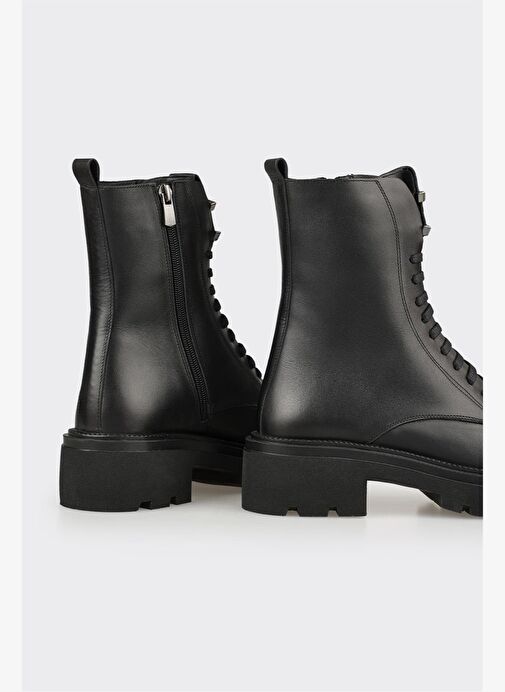 Siyah Deri Kadın Günlük Bot - Görsel 5