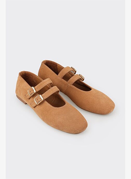 Taba Deri Kadın Günlük Ayakkabı - Görsel 3