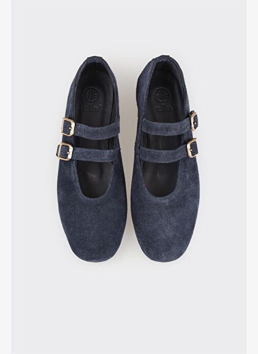 Lacivert Deri Kadın Günlük Ayakkabı - Görsel 4