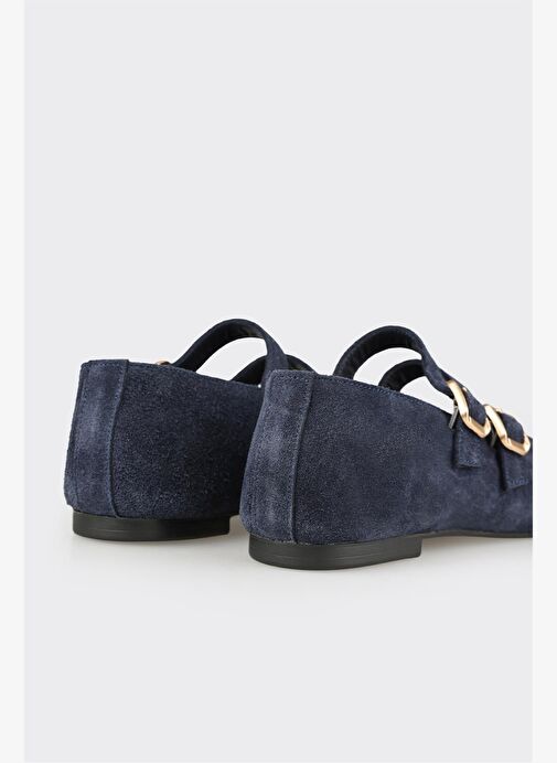 Lacivert Deri Kadın Günlük Ayakkabı - Görsel 5