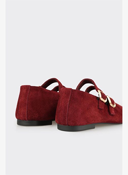 Bordo Deri Kadın Günlük Ayakkabı - Görsel 6