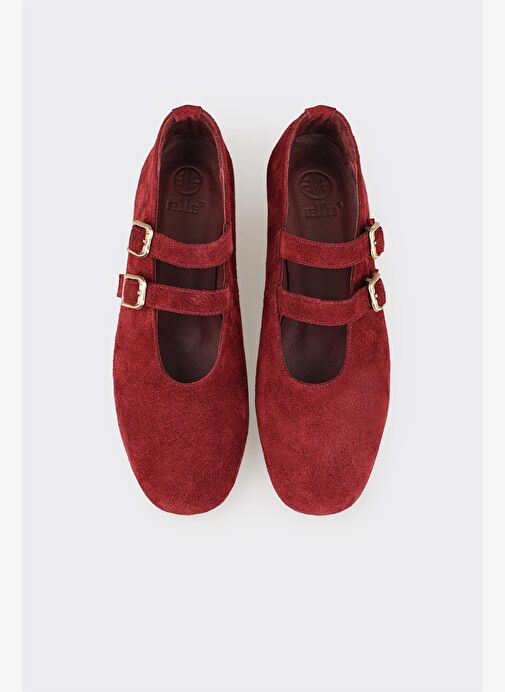 Bordo Deri Kadın Günlük Ayakkabı - Görsel 5