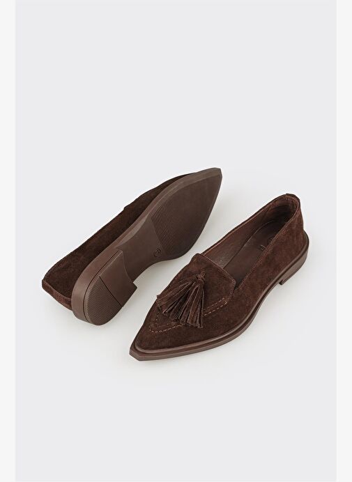 Kahve Deri Kadın Günlük Ayakkabı - Görsel 4