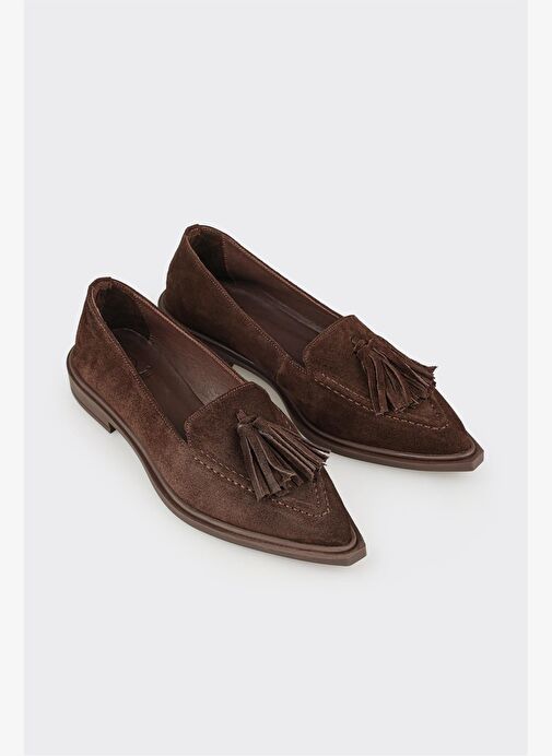 Kahve Deri Kadın Günlük Ayakkabı - Görsel 3