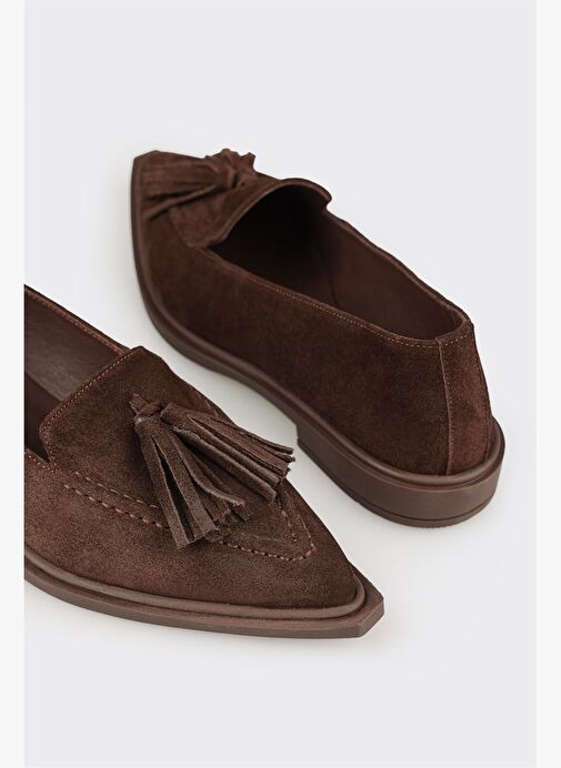 Kahve Deri Kadın Günlük Ayakkabı - Görsel 6