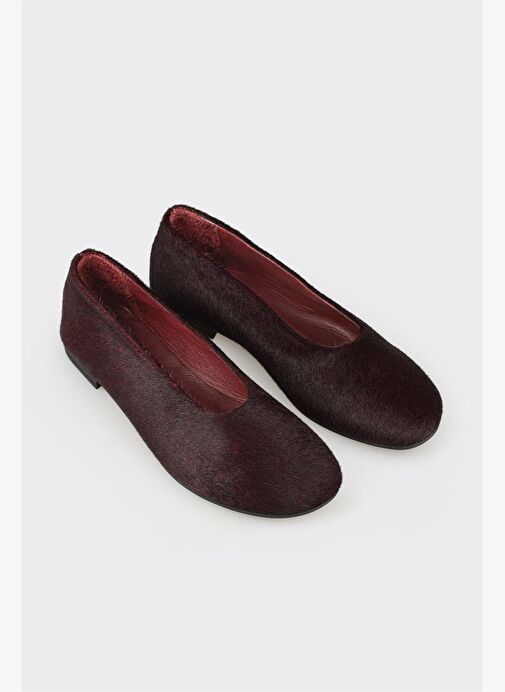 Bordo Deri Kadın Günlük Ayakkabı - Görsel 3