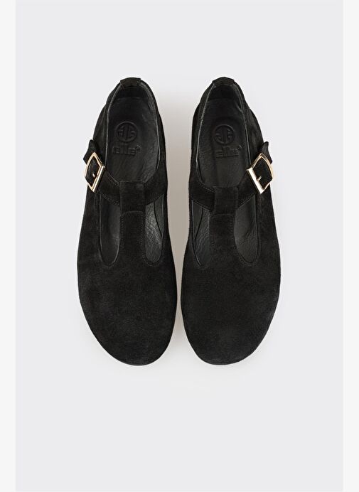 Siyah Deri Kadın Günlük Ayakkabı - Görsel 5