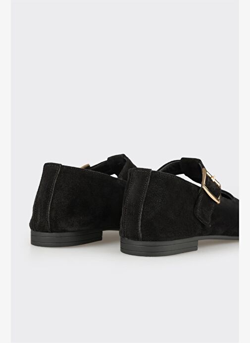 Siyah Deri Kadın Günlük Ayakkabı - Görsel 6