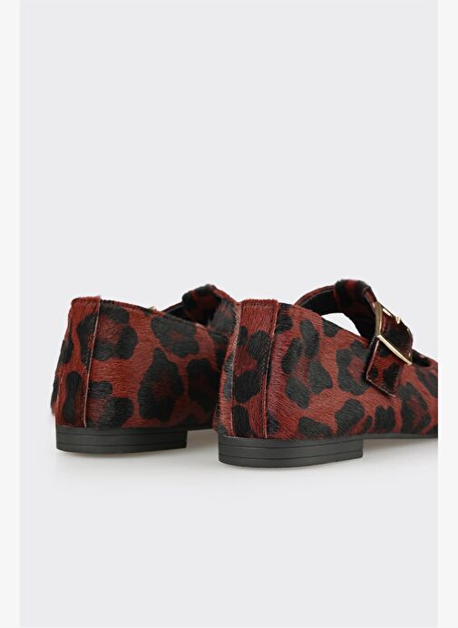 Kahve Hayvan Desenli Deri Kadın Günlük Ayakkabı - Görsel 6