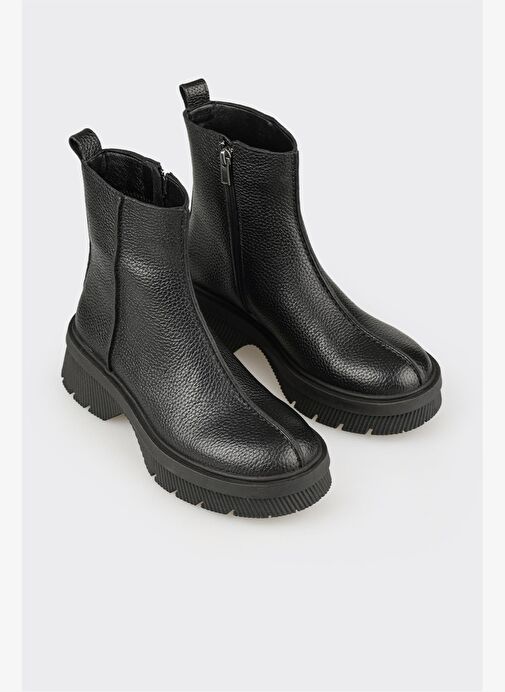 Siyah Deri Kadın Günlük Bot - Görsel 3