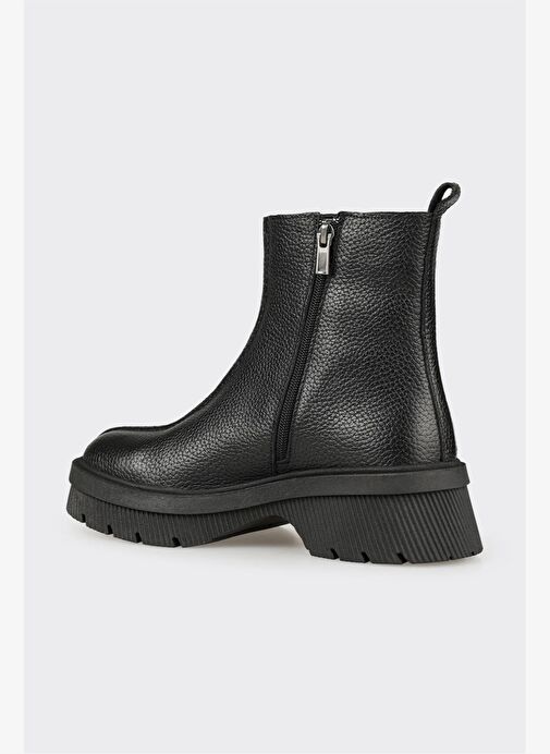 Siyah Deri Kadın Günlük Bot - Görsel 4