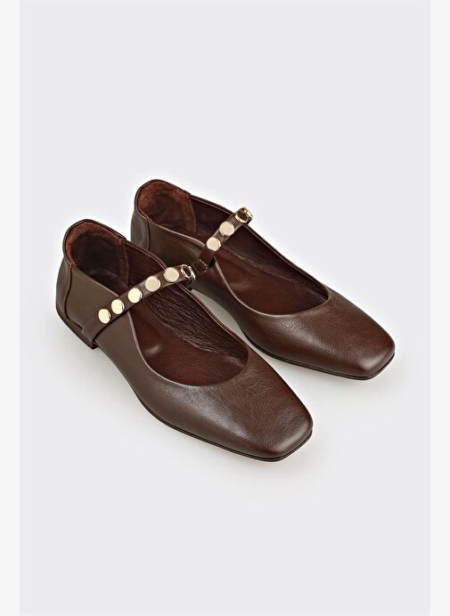 Kahve Deri Kadın Günlük Ayakkabı - Görsel 3
